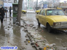 آبگرفتگی معابر در تویسرکان؛ سناریوی تکراری در روزهای برفی و بارانی